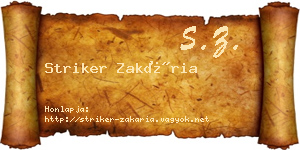 Striker Zakária névjegykártya
